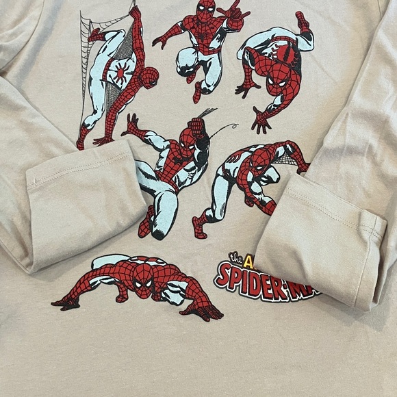 Marvel boys size large 10-12 years Beige Spiderman long sleeve t-Shirt - Picture 9 of 11